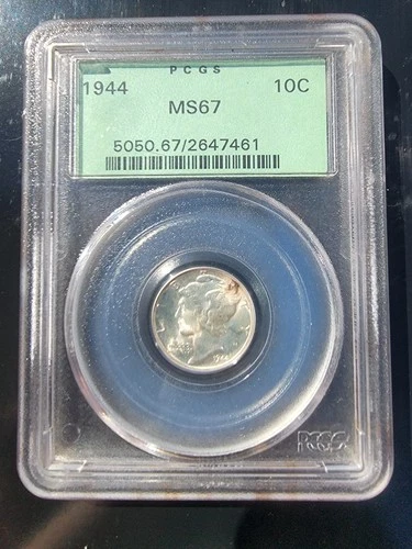 1944 10c Mercury Dime, MS67 PCGS Ogh Old Green Holder