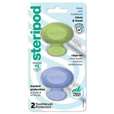 Clip On Toothbrush Cover with Fresh Scent 2 Pack Assorted Colors
