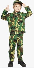 US Army Soldier Costume For Kids-Kids Complete Military Costume Sz7-9 NIP