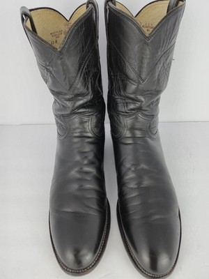 Justin 3133 Jackson Black Leather Western Roper Boots Mens  display picture 2