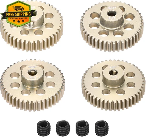 4Pcs 48P Pinion Gear Set 42T 43T 44T 45T for 3.175mm Shaft Aluminum RC Motor