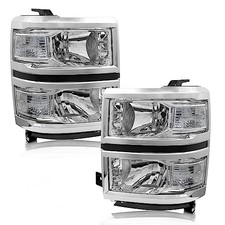 Headlight Assembly for 2014 2015 Chrome Housing CLear Reflector Clear Lens
