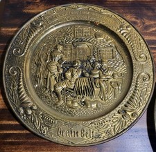Vintage Embossed Brass Plate, Grain Belt Beer...