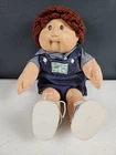 Cabbage Patch Kids 1984 Doll Brown Hair Boy Wearing Overalls Button Down Shirt