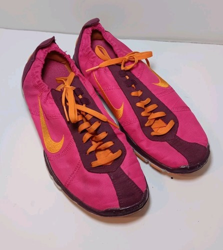 Nike Womens Free Twist Running Shoes Pink Orange 487791-601 Low Training Size 9