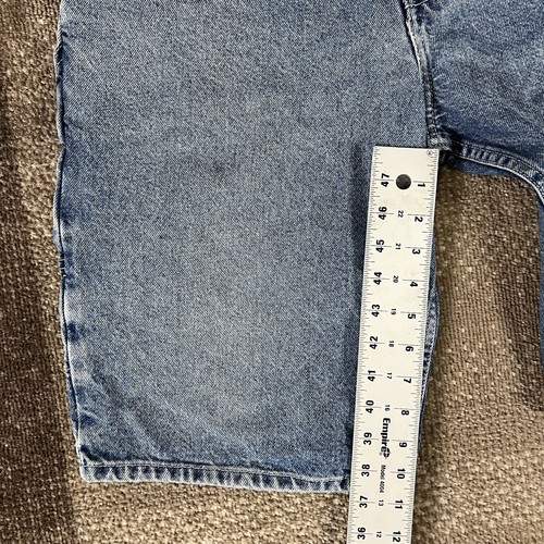 Pantaloncini corti da falegname vintage Fubu Jean ricamati uomo 34 larghi Y2K gamba larga - Foto 6 di 8
