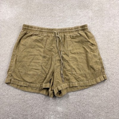 Universal Thread Shorts Womens Size XL Green Utility Pull On Linen Pockets