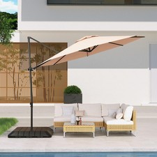 Cantilever Umbrella with Cross Base,Outdoor Offset Umbrella with degree Rotation