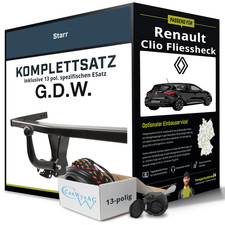 Anhängerkupplung starr für RENAULT Clio Fliessheck +E-Satz (AHK+ES)