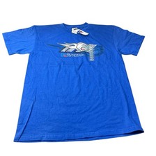 Vintage 2000 Y2K Russell Athletic Blue Angry Baseball T-Shirt Size Youth XL NOS
