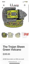Bb Simon Belt Size 34 - The Trojan Sheen Green Volcano