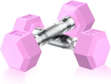 Weights Dumbbells Pink Colors with Set of 2 Neoprene/Rubber Dumbbells,1-15 LB