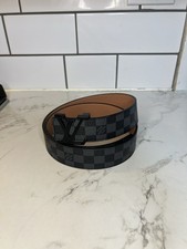 Louis Vuitton Men's Belt Size 48 Black Leather  Buckle