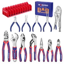 WORKPRO Pliers Wrench Set 12 PCS Joint Long Nose Slip Joint Linesman Diagonal