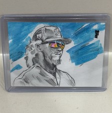 2025 Topps Update Dustin May 1/1 Sketch Card Autograph Dodgers Signed By Artist
