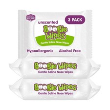 Boogie Wipes Saline Nose Wipes 90 Count Unscented Hypoallergenic 30 Count
