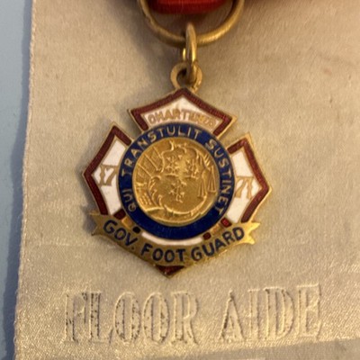 Gov. Foot Guard 1917 Inaugural Reception Floor Aide Ribbon Badge
