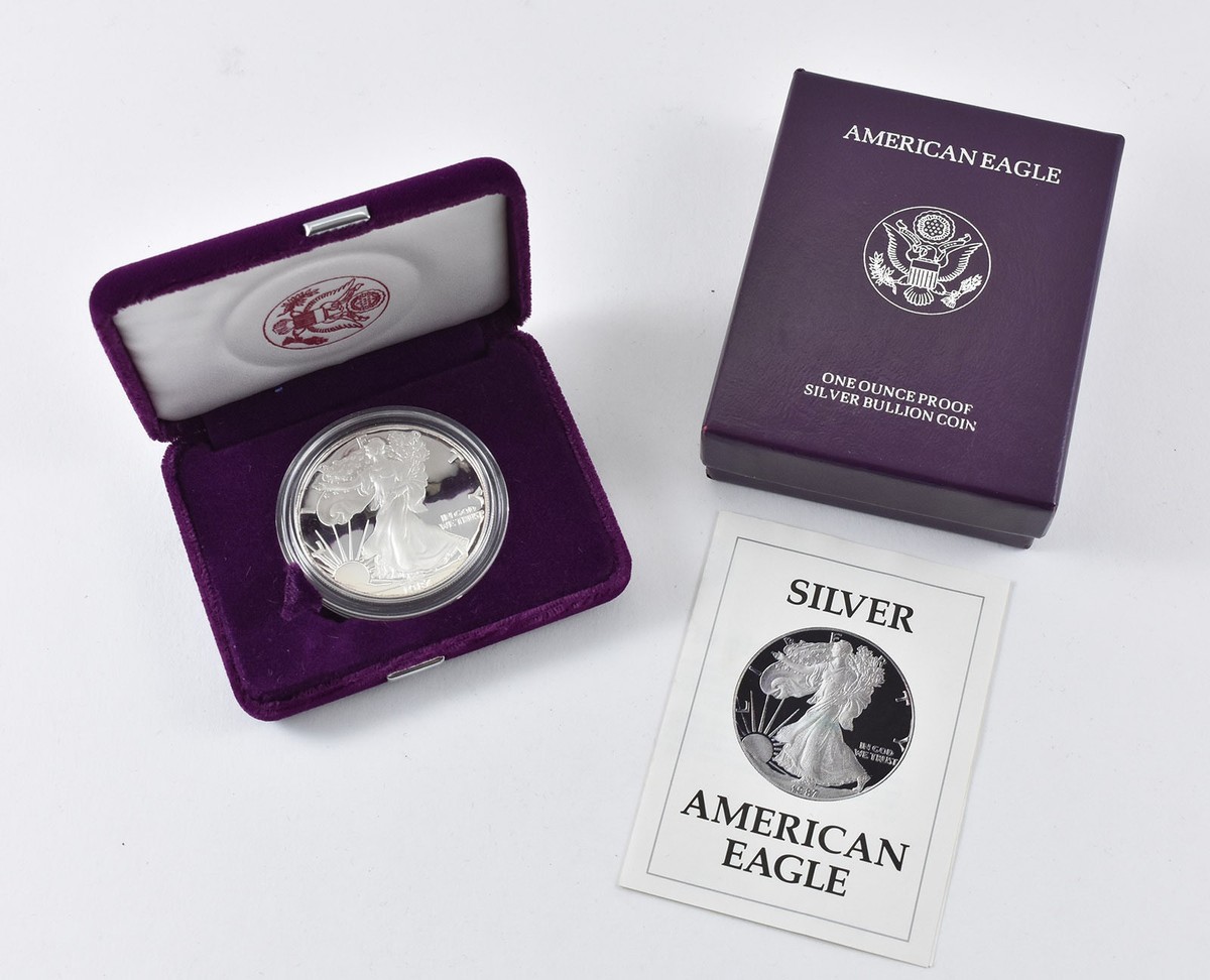 1987-S American Silver Eagle PROOF 1 Oz Silver - Coin & Box & COA