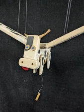 Rare Czech Wooden Flying Cow Hanging Mobile Toy Petra Toys? Baby Einstein