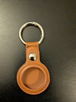 Leather Airtag Holder, AirTag Case in Black, Brown color with key ring