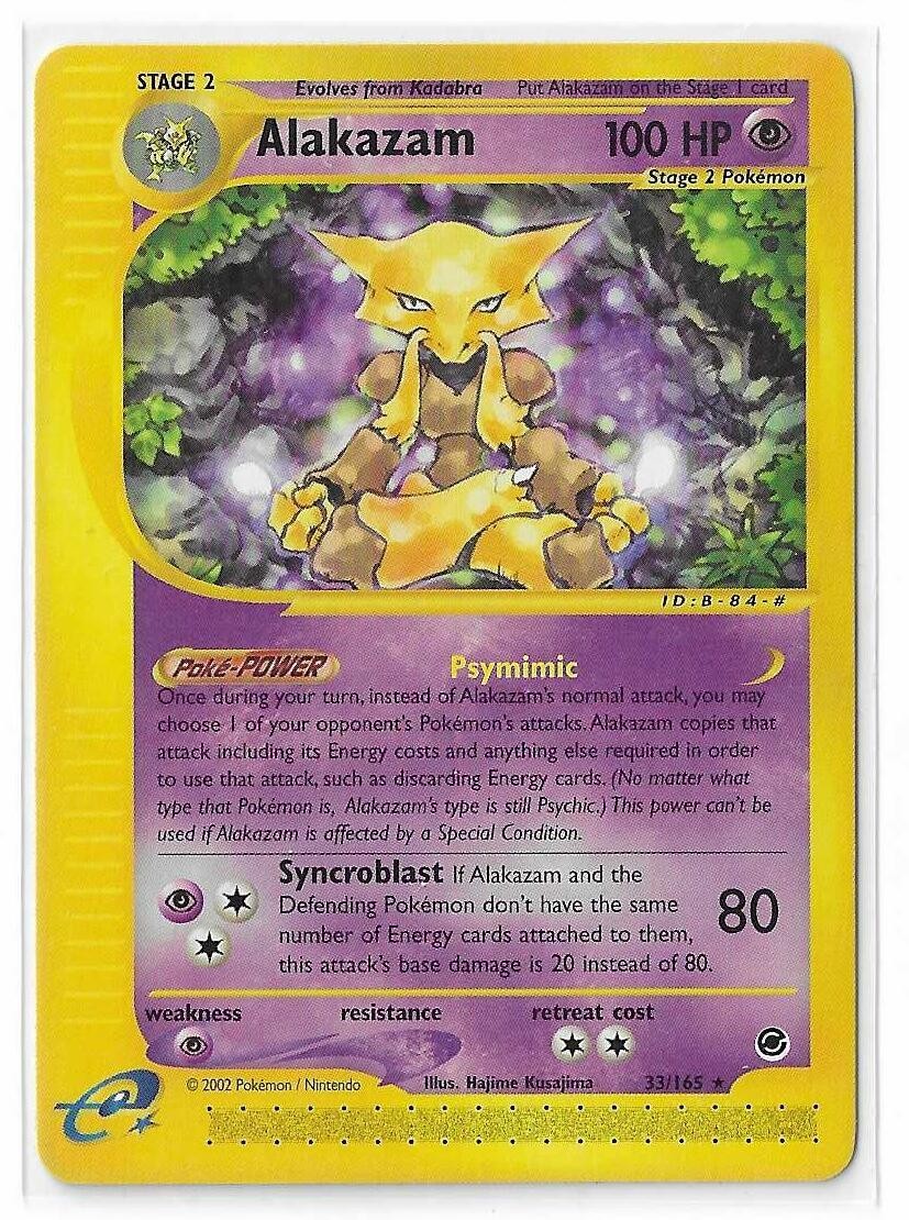 Alakazam 33/165 Non Holo Rare Expedition WOTC E-Reader Pokemon TCG