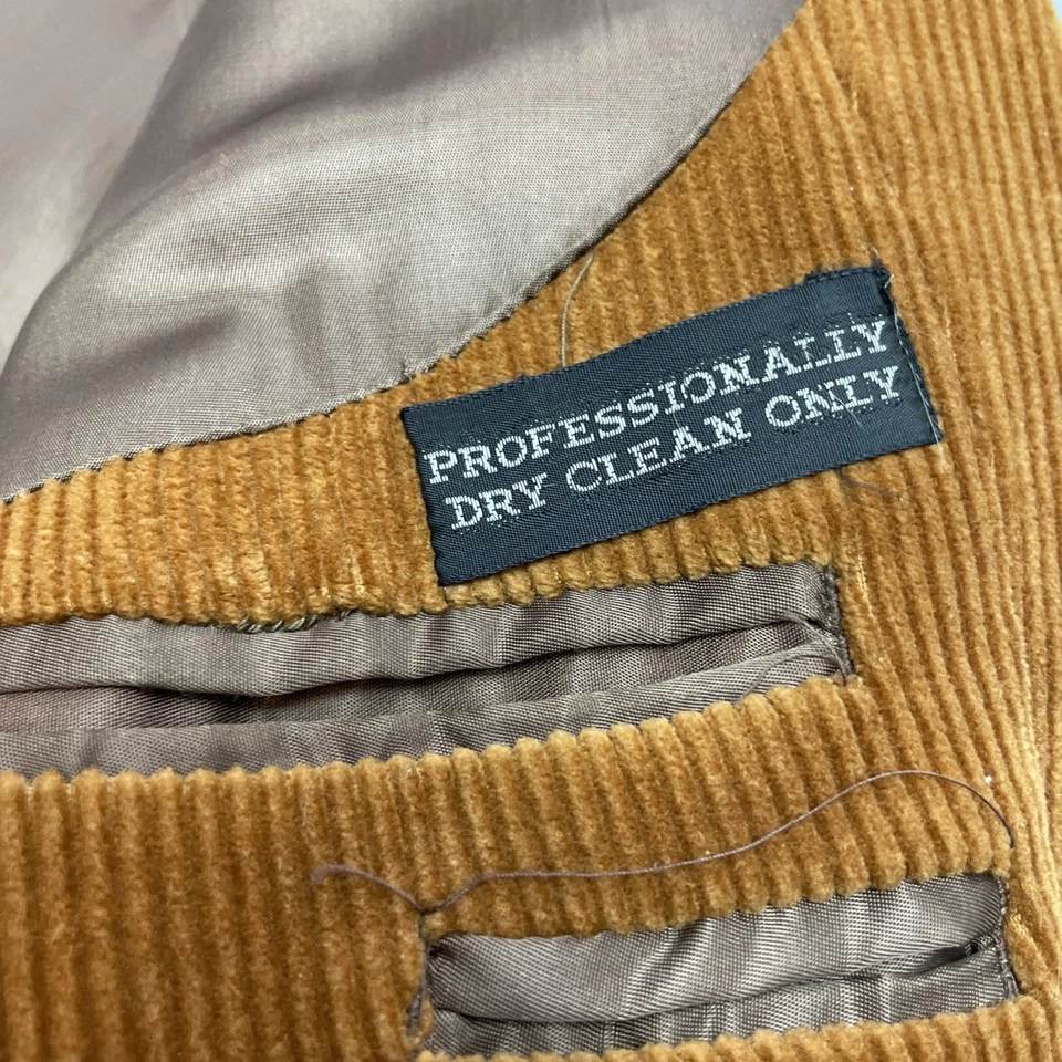 Abrigo Blazer Deportivo Pana De Colección Para Hombres 44L Tostado Camel 100% Algodón 2 Botones Ventilados Foto 4 de 4