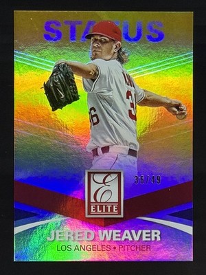 Jered Weaver 36/49 Gold Status Jersey Number Match 2015 Panini Elite