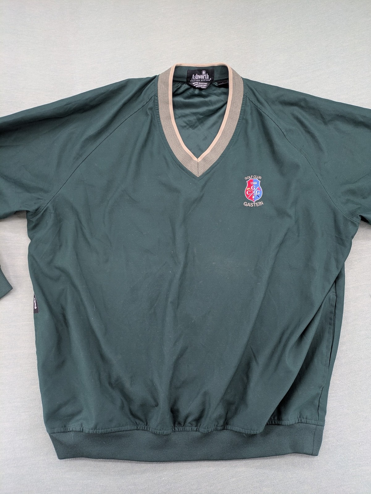 Ashworth Herren Golf Jacke Pullover Gr L Grün Gastein V-Ausschnitt Windbreaker image 3