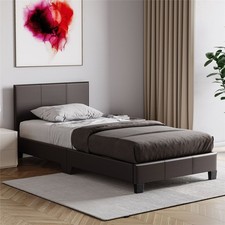 Image of Bed Faux Leather Double King Size Frame 4ft/4ft6/5ft Black Brown UKFR