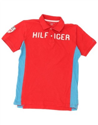 Tommy Hilfiger Jungen Poloshirt Grafik 15-16 Jahre XL Rot Colourblock CP18