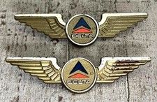 Two Delta Air Lines Junior Pilot Wings Pins Airline Kiddie Pilot Vintage Lot