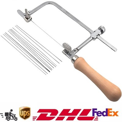 NEW Mini U-shaped Saw With 12 Blades JewelersSaw Bow Saw Frame Jewelry DIY Tool 
