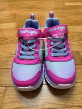 Skechers Girls' Sneakers Size 1 Heart Glow Lights Pink Brand New