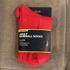 Easton Baseball Socks Red Size 9 - 12 Teens Adults Moisture Wick Fitted Heel