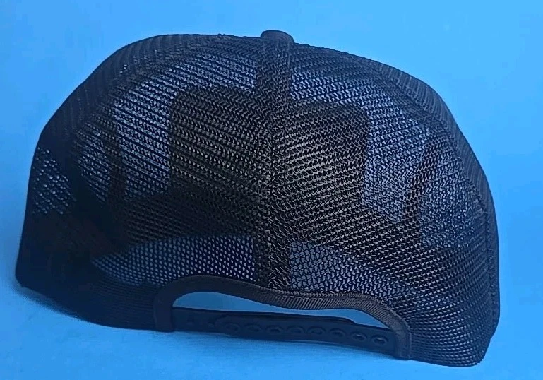 Vtg MI-JACK Embroidered Patch Black All Mesh Snapback Trucker Hat K-Products NM - Image 4 of 4