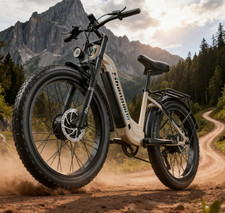 Dual Motor 2000W Electric Bike 26" Fat Tire E-Bike 48V 17.5Ah Hydraulic Brakes