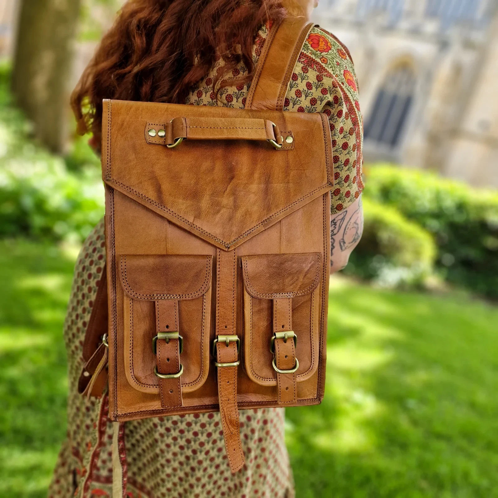 Leather Satchel Laptop Backpack Bag Genuine Rucksack Messenger Vintage Men's New