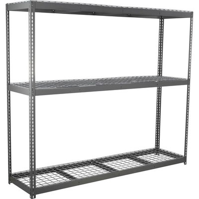 Wide Span Rack with 3 Shelves Wire Deck 800 Lb Capacity Per Level 96''W x 24''D x