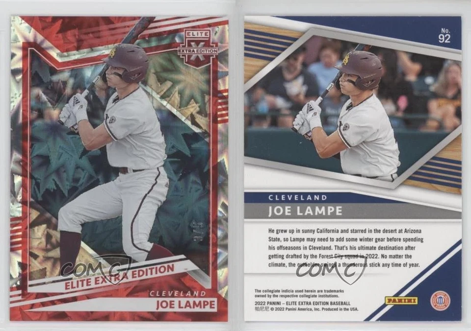 2022 Panini Elite Extra Edition Red 3/5 Joe Lampe #92 0g4 - Image 3 of 3