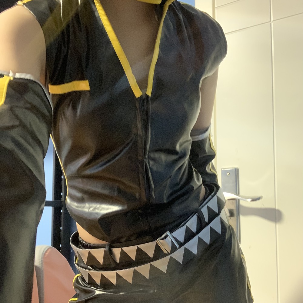 Anime Len Full Cosplay Kagamine Halloween Unisex Leather Costume Outfit image 3