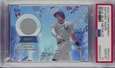 2023 Topps Holiday Relics Blue Metallic 86/99 Anthony Volpe PSA 10 GEM MT 1n0z