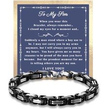 Printed Art Therapy My Son Bracelet from Mom Dad I Love You Gift Sentimental