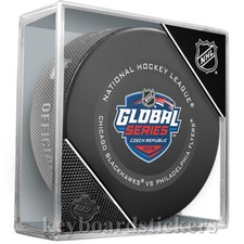 2019 Global Series Czech Rep. Game Puck Chicago Blackhawks Philadelphia Flyers