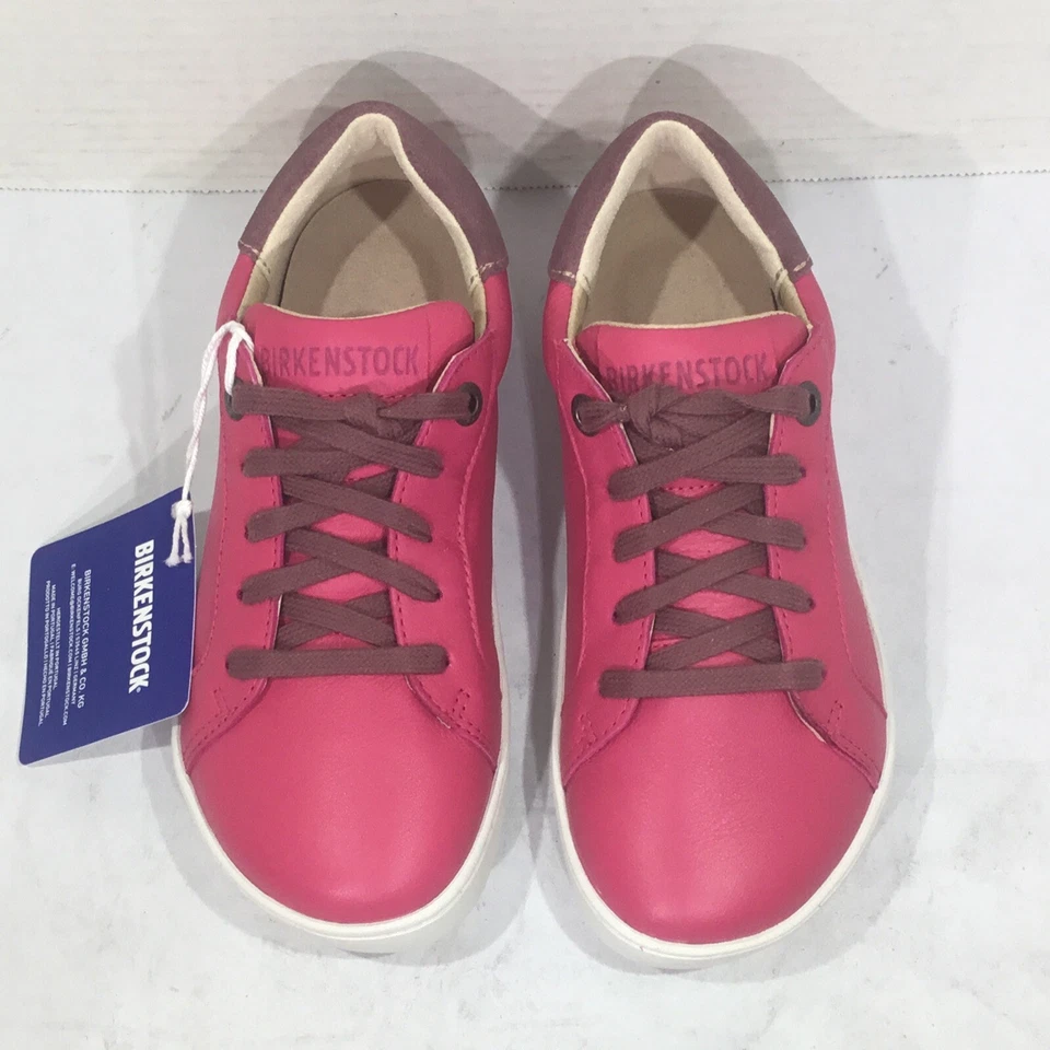Birkenstock Youth Size 12 EU 30 Porto Kids Fuchsia Leather Sneakers Y23-1041 - Imagem 3 de 4
