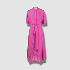 $1,688 Stella McCartney Women's Pink Silk Iconics Crepe Asymmetric Dress Size 44