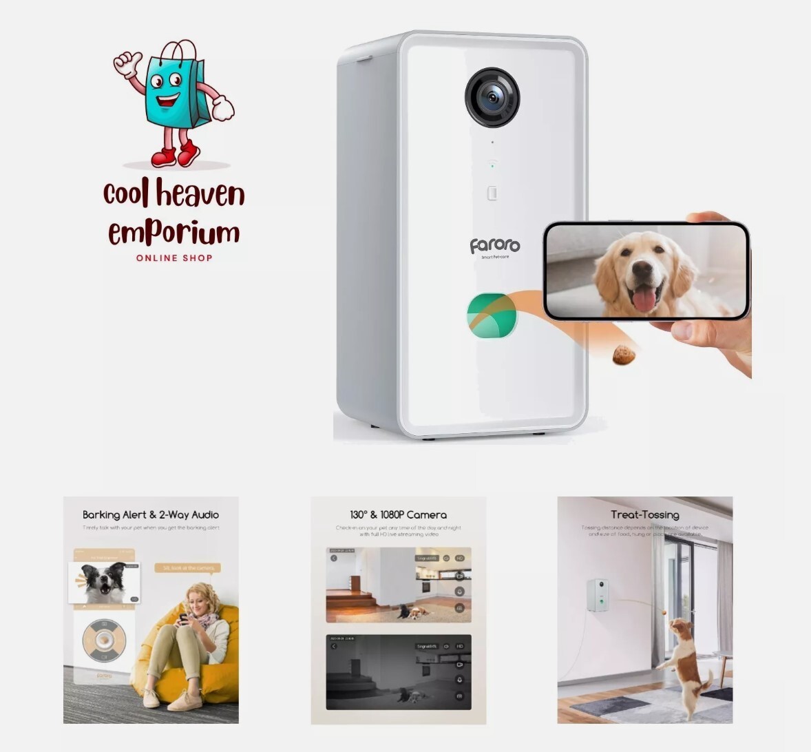 Dog/Pet Camera + Treat Dispenser 5G WiFi HD Resolution 2-Way Audio Night Vision-image