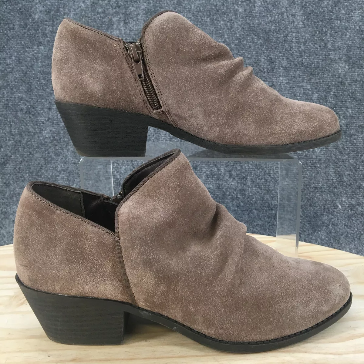 Me Too Boots Womens 7 M Zada Ankle Booties Brown Leather Side