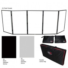 Pro X XF-5X3048B 5 Panel Black Frame DJ Facade w/Stainless Quick Release