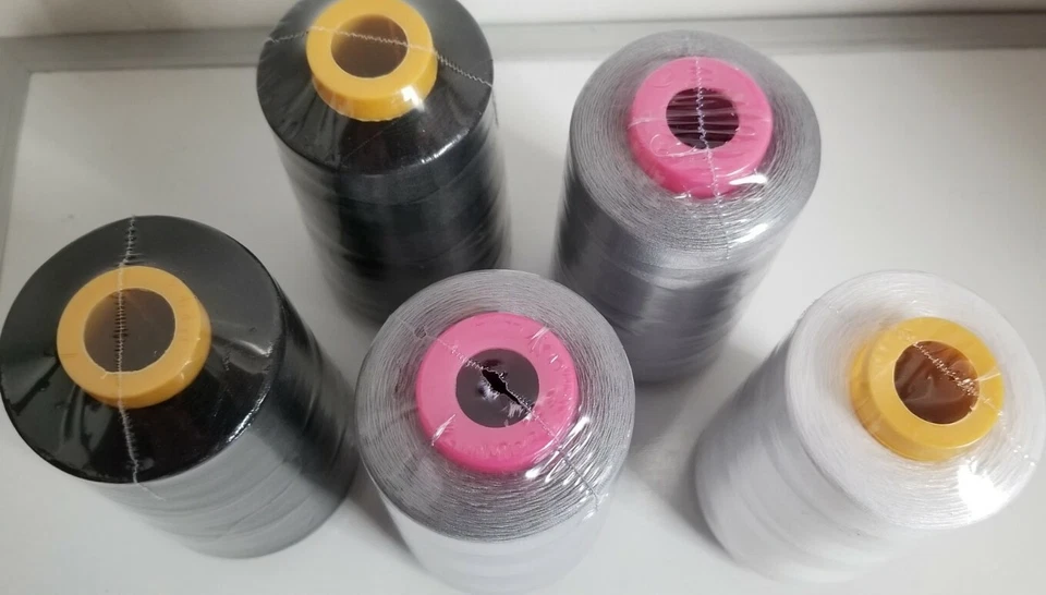 Lot of 5 Big Quality Sewing Machine Serger Thread Spools 6000 Yards Per Cone - Image 2 of 3