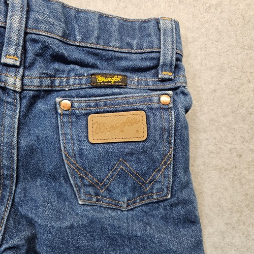 Wrangler Jeans Kids 6 Regular Blue Cowboy Cut Denim Dark Wash 13MWZ - Picture 9 of 12